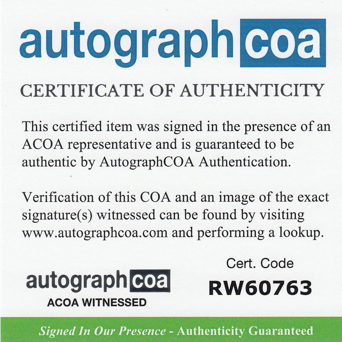 Ralph Macchio Authentic Autograph + ACOA